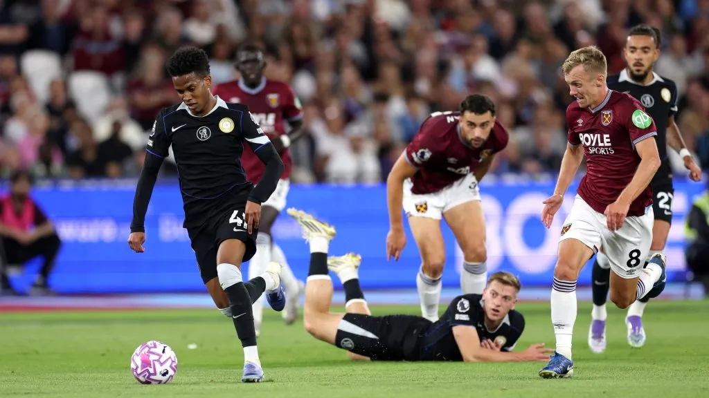 Estevao foi titular contra o West Ham e se destacou. Foto: Julian Finney/Getty Images