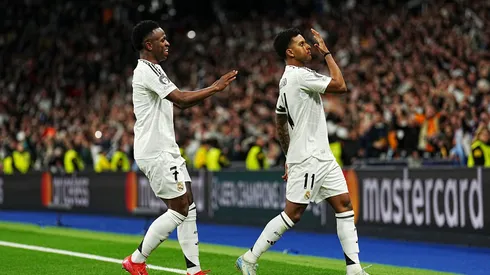 Vinicius Júnior e Rodrygo comemoram gol pelo Real Madrid