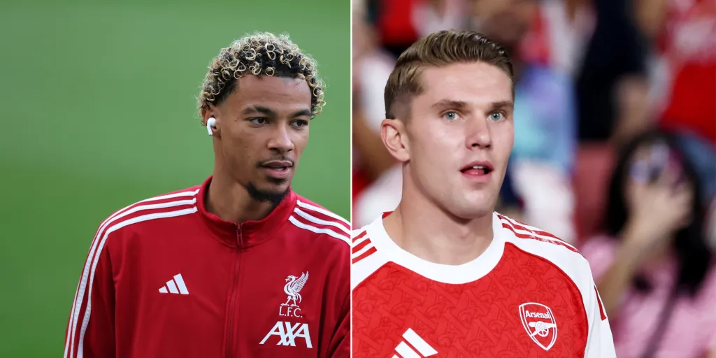 Hugo Ekitike, do Liverpool (Foto: Stu Forster/Getty Images) e Gyokeres, do Arsenal (Yong Teck Lim/Getty Images)