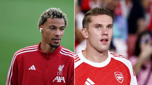 Hugo Ekitike, do Liverpool (Foto: Stu Forster/Getty Images) e Gyokeres, do Arsenal (Yong Teck Lim/Getty Images)