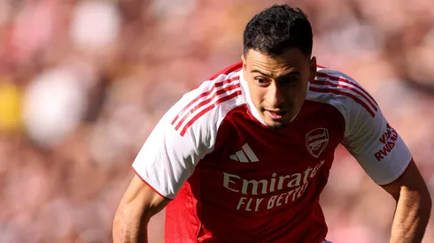 Mikel Arteta descartou rumores de saída de Gabriel Martinelli, garantindo que o brasileiro seguirá no Arsenal até o fechamento do mercado. (Photo by Justin Setterfield/Getty Images)