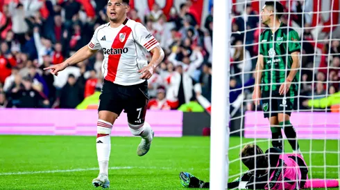 Maximiliano Salas do River Plate comemora após marcar o segundo gol do time durante uma partida do Torneo Clausura Betano 2025 entre River Plate e San Martin SJ no Estadio Más Monumental Antonio Vespucio Liberti em 31 de agosto de 2025 em Buenos Aires, Argentina. Foto: Marcelo Endelli/Getty Images