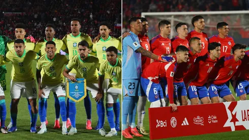Jogadores da Seleção Brasileira e do Chile (Fotos: Marcelo Hernandez/Getty Images)