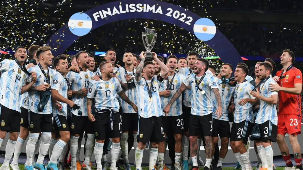 Argentina é a atual campeã da Finalíssima (foto: Claudio Villa/Getty Imagens)
