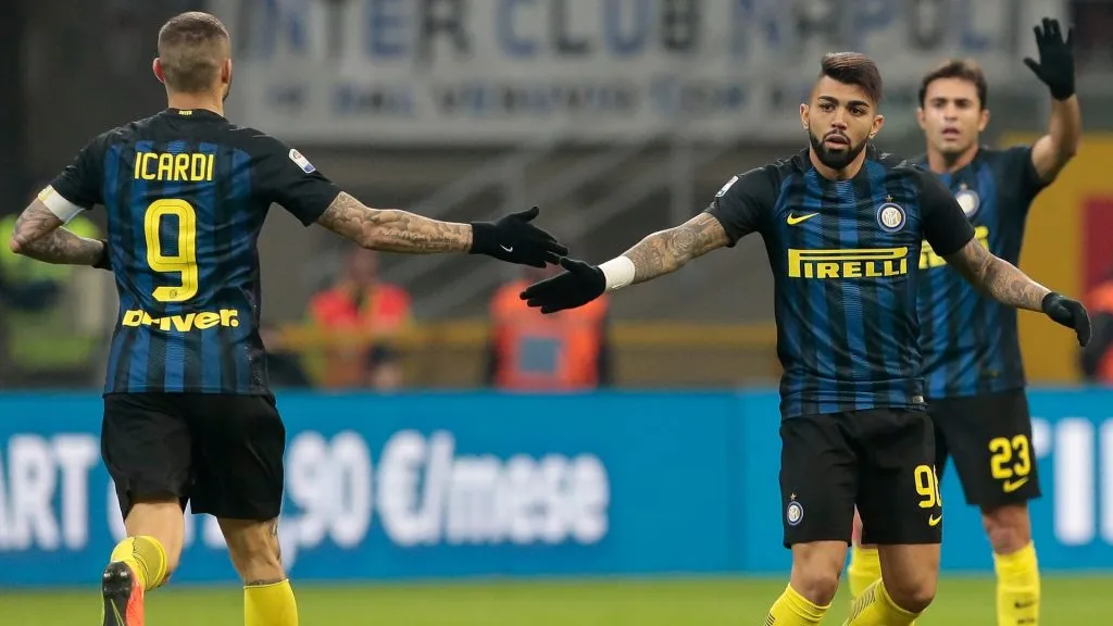 Gabigol teve Icardi e Eder como companheiros na Itália. Foto: Emilio Andreoli/Getty Images