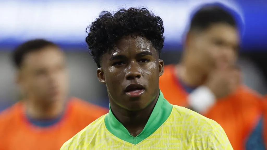 Endrick em jogo do Brasil.