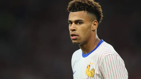Desire Doue, da França, reage durante a partida da semifinal da Liga das Nações da UEFA de 2025 entre Espanha e França na Arena Stuttgart, em 05 de junho de 2025, em Stuttgart, Alemanha. Foto: Alex Grimm/Getty Images