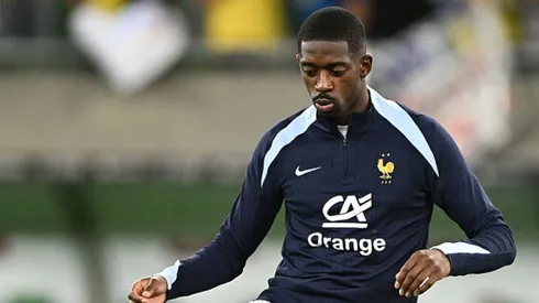 Ousmane Dembélé em ação pela Seleção da França.
