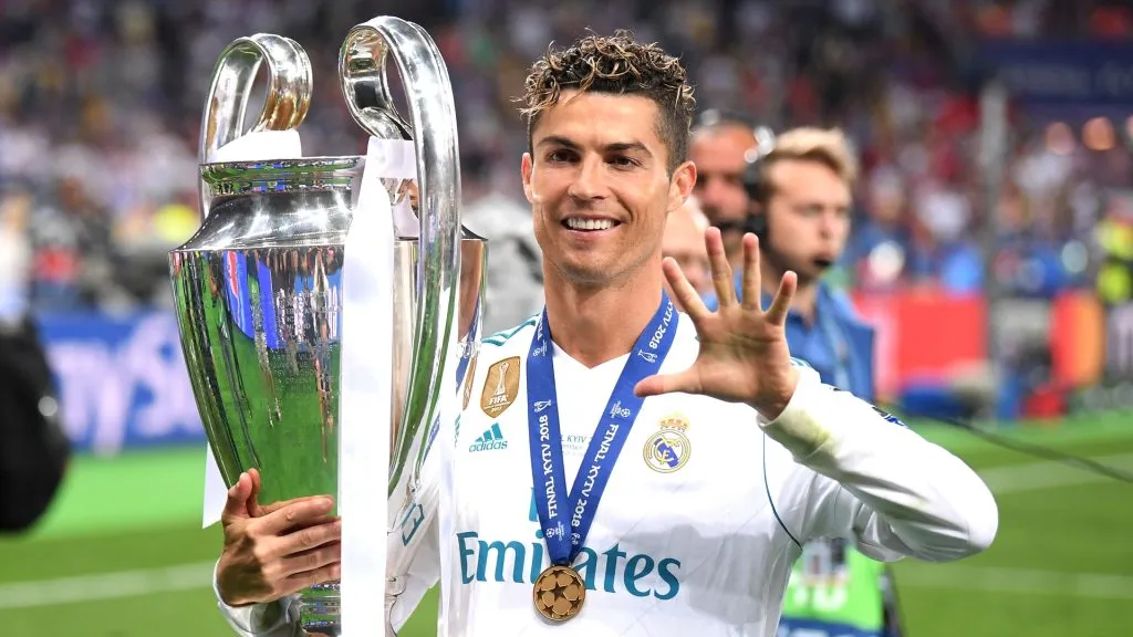 Cristiano Ronaldo tem cinco taças de Champions League. Foto: Laurence Griffiths/Getty Images