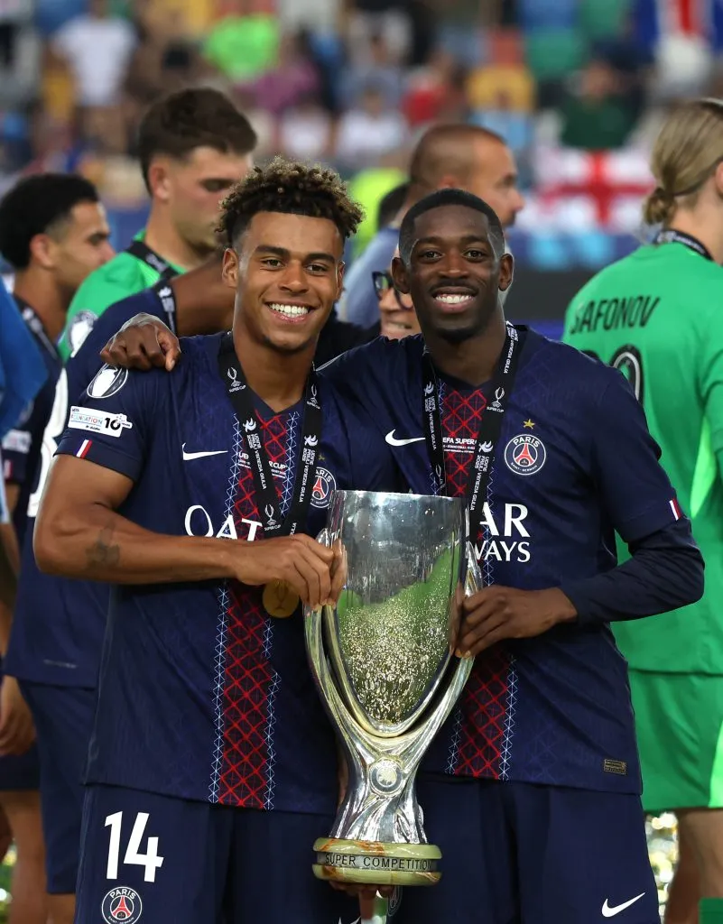 Dembélé e Doué não estarão no PSG contra a Atalanta (Foto: Claudio Villa/Getty Images)