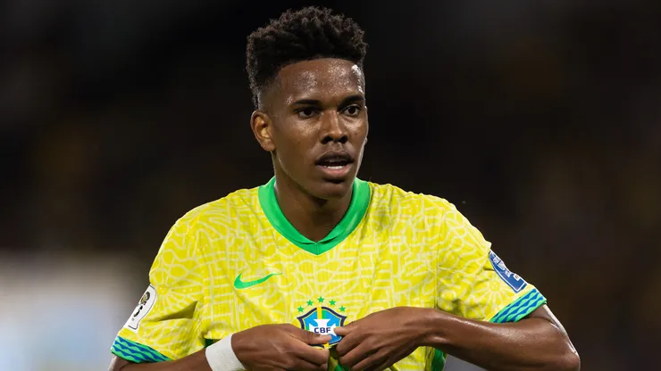 Estêvão pela Seleção Brasileira. (Foto: Ruano Carneiro/Getty Images)