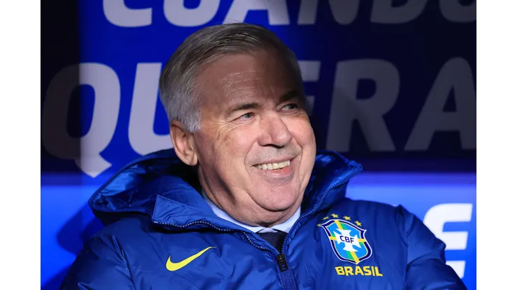 Ancelotti, técnico da Seleção Brasileira em ação. (Photo by Buda Mendes/Getty Images)