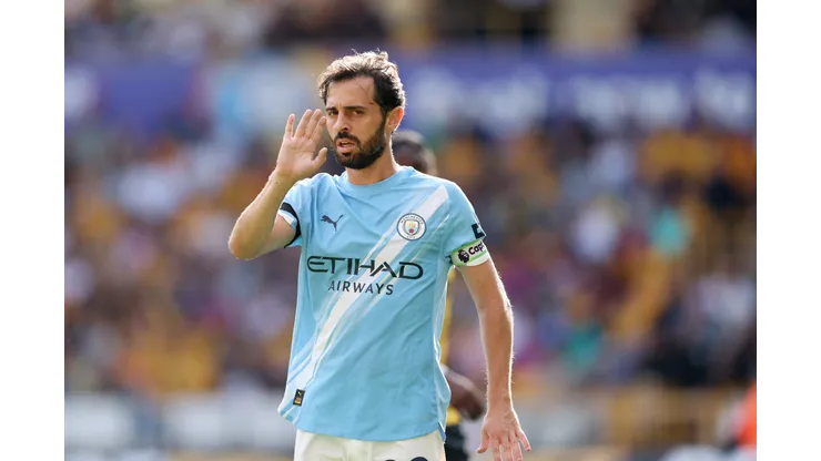 Bernardo Silva em jogo do Manchester City. Foto: Michael Regan/Getty Images