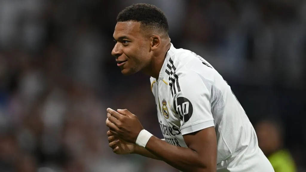 Mbappé será jogador do Real Madrid no FIFA 26 (foto: Denis Doyle/Getty Imagens)
