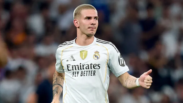Mastantuono jogando pelo Real Madrid. Foto: Angel Martinez/Getty Images