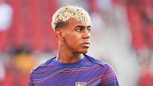 Lamine Yamal em ação pelo Barcelona. Rafa Babot/Getty Images..