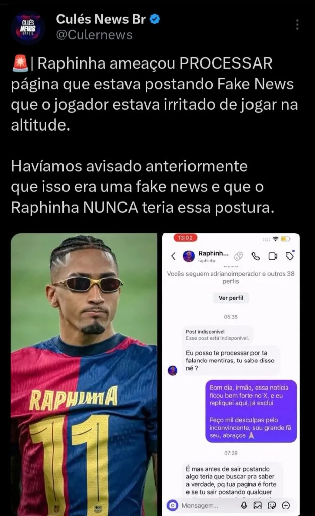 Repercussão via X (antigo Twitter)