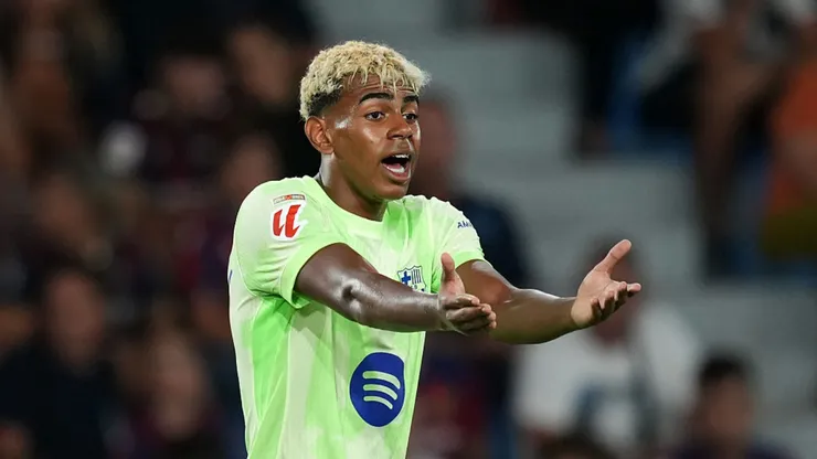 Lamine Yamal em ação pelo Barcelona.