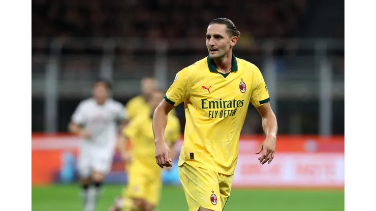 Adrien Rabiot, do Milan, reage durante a partida da Série A entre Milan e Bologna FC 1909, no Estádio Giuseppe Meazza, em 14 de setembro de 2025, em Milão, Itália. Foto: Marco Luzzani/Getty Images