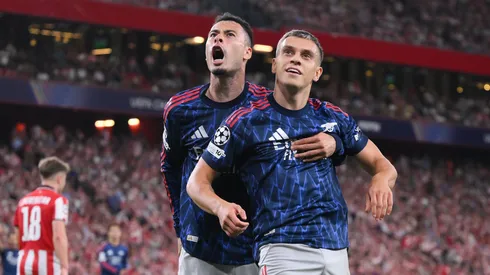 Martinelli e Trossard. celebram segundo gol do Arsenal (Foto: David Ramos/Getty Images)