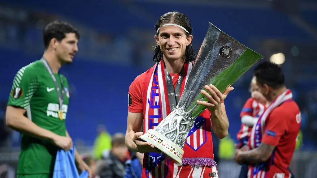 Filipe Luís venceu a Liga Europa pelo Atlético de Madrid. Foto: Matthias Hangst/Getty Images