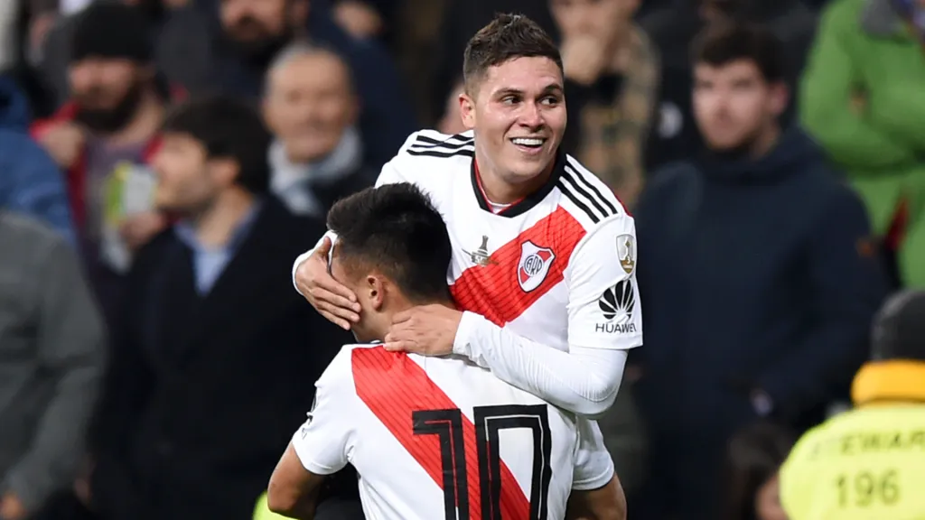 Pity Martínez e Quintero pelo River Plate (Foto: Denis Doyle/Getty Images)