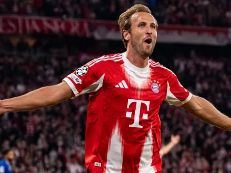 Harry Kane celebra vitória do Bayern sobre o Chelsea