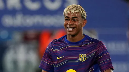Lamine Yamal em ação pelo Barcelona.