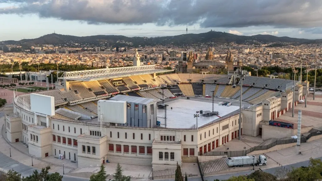 Estádio Lluís Companys em registro feito no dia 11 de setembro (Foto: David Ramos/Getty Images)