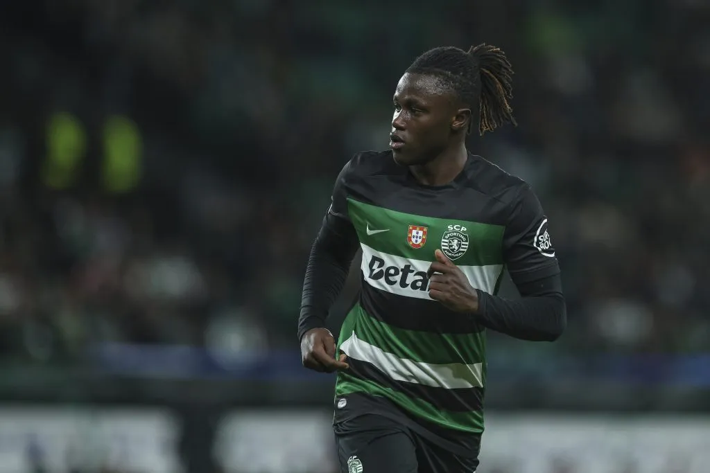 Geovany Quenda é outro jogador interessante do Sporting. Ele deve ser titular em Sporting x Kairat (Foto: Carlos Rodrigues/Getty Images)