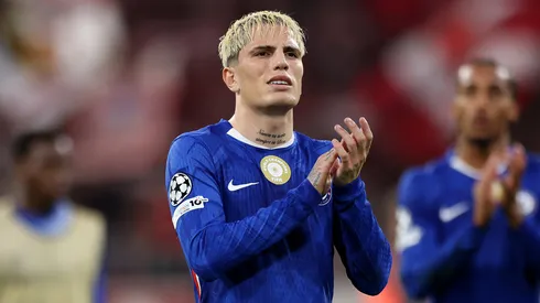 Garnacho após jogo do Chelsea. (Foto: Maja Hitij/Getty Images)