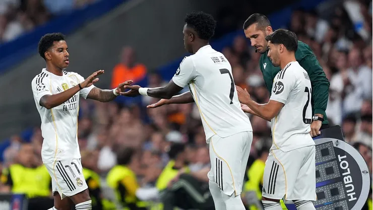 A valorização é resultado da aposta de Xabi Alonso em jovens talentos como Franco Mastantuono, Arda Güler e Álvaro Carreras, ao mesmo tempo em que veteranos como Vinicius Jr. e Rodrygo registraram quedas significativas. (Photo by Mateo Villalba Sanchez/Getty Images)