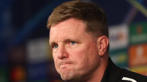 Eddie Howe em coletiva após jogo contra o Barcelona. Foto: George Wood/Getty Images