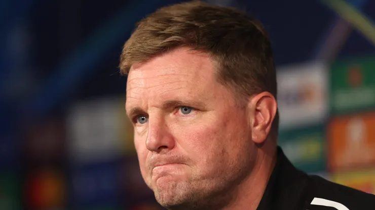 Eddie Howe em coletiva após jogo contra o Barcelona. Foto: George Wood/Getty Images