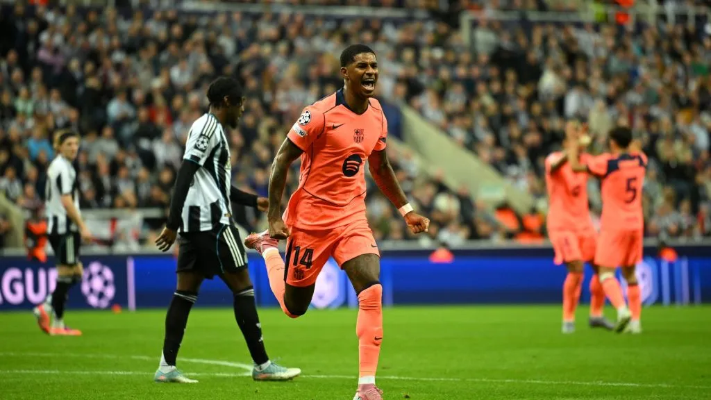 Marcus Rashford foi decisivo contra o Newcastle. Foto: Clive Mason/Getty Images
