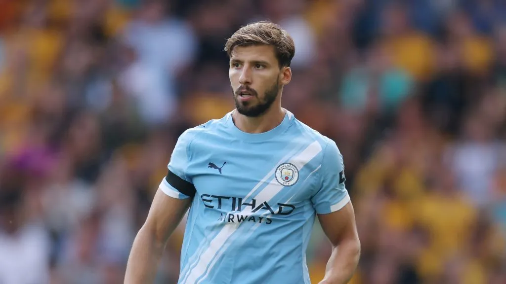 Rúben Dias jogando pelo Manchester City. Foto: Michael Regan/Getty Images