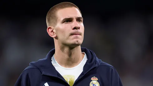 Mastantuono antes do jogo do Real Madrid. Foto: Mateo Villalba Sanchez/Getty Images