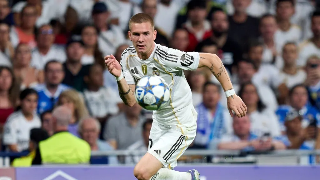 Mastantuono marca primeiro gol pelo Real Madrid (Photo by Angel Martinez/Getty Images)