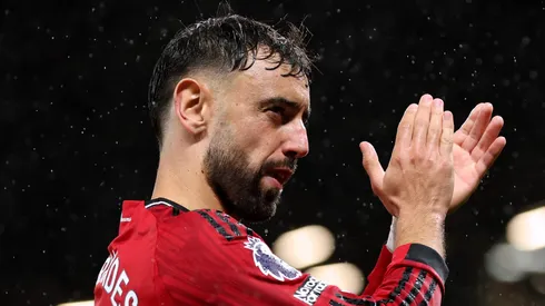 Bruno Fernandes completou seu 200º jogo pelo Manchester United em uma atuação marcada por intensidade, emoção e protagonismo decisivo. (Photo by Jan Kruger/Getty Images)