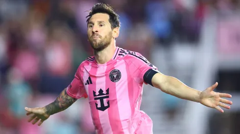 Messi comemorando gol do Inter Miami. Foto: Megan Briggs
