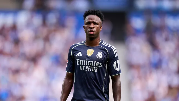 Vinicius Júnior jogando pelo Real Madrid. Foto: Juan Manuel Serrano Arce/Getty Images