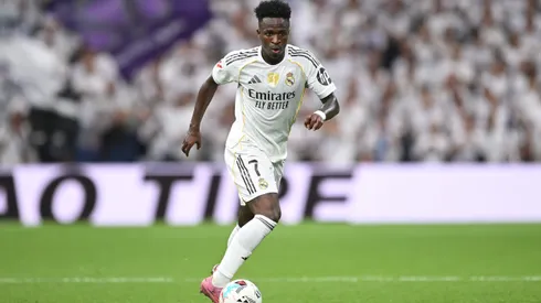 Vini Jr. em ação pelo Real Madrid. (Photo by Denis Doyle/Getty Images)