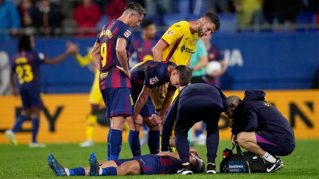 Fermin Lopez se lesionou nos instantes finais do jogo da 5ª rodada de LaLiga (Foto: Alex Caparros/Getty Images)