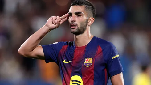 Ferrán Torres em ação pelo Barcelona. (Photo by Judit Cartiel/Getty Images)