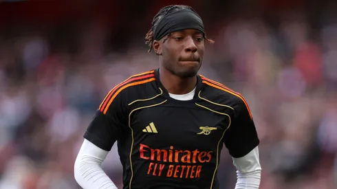 Madueke durante jogo do Arsenal contra o City (Foto: Alex Pantling/Getty Images)