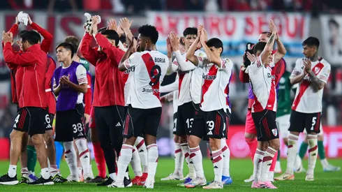 Jogadores do River em duelo da Libertadores (Foto: Marcelo Endelli/Getty Images)