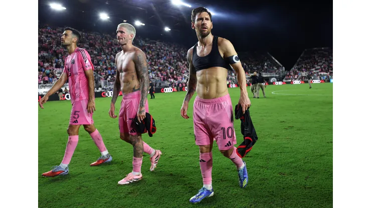Lionel Messi, camisa 10 do Inter Miami CF, comemora após vencer a partida da MLS entre Inter Miami CF e DC United no Chase Stadium em 20 de setembro de 2025 em Fort Lauderdale, Flórida. Foto: Megan Briggs/Getty Images