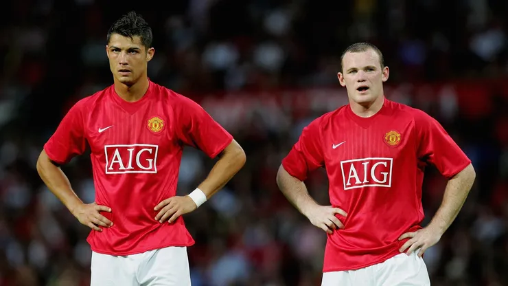 Cristiano Ronaldo e Rooney jogando pelo Manchester United. Foto: Alex Livesey/Getty Images