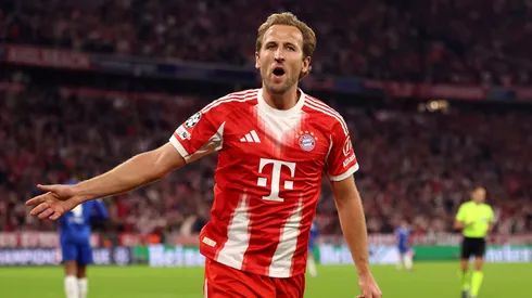 Harry Kane comemorando gol pelo Bayern de Munique. Foto: Maja Hitij/Getty Images