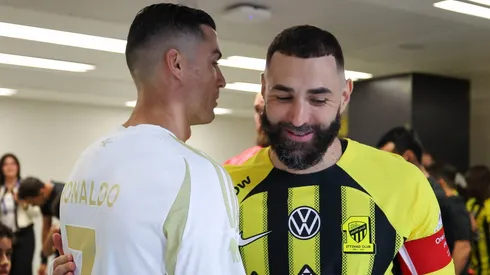 Cristiano Ronaldo, do Al-Nassr e Benzema, do Al-Ittihad (Foto: Yasser Bakhsh/Getty Images)
